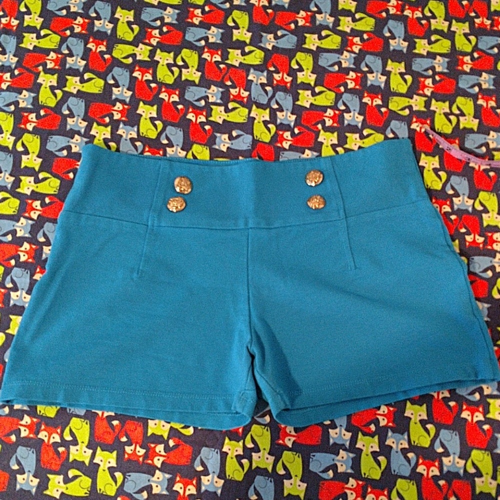 Shinestar sz xl bright blue high waisted shorts
